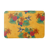 Hummingvögel und tropischer Strauß in Gelb Badematte (Vorderseite)
