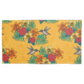 Hummingvögel und tropischer Strauß in Gelb Kissenbezug (Vorderseite-Links)