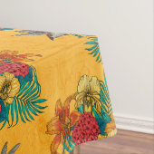 Hummingvögel und tropischer Strauß in Gelb Tischdecke (Beispiel)