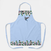 Hummingvogel und weiße Blume auf hellblau Schürze (Vorderseite)