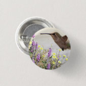 Hummingvogel und Wildblumen Digitale Kunst Button (Vorne & Hinten)