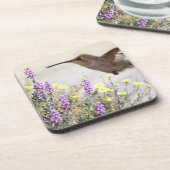 Hummingvogel und Wildblumen Digitale Kunst  Getränkeuntersetzer (Linke Seite)