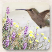 Hummingvogel und Wildblumen Digitale Kunst  Getränkeuntersetzer (Vorderseite)