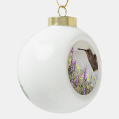 Hummingvogel und Wildblumen Digitale Kunst Keramik Kugel-Ornament (Links)