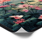 Hummingvögel und Wildblumen mit optionalem Rahmen Poster (Ecke)