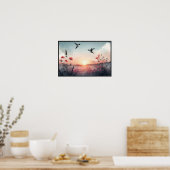 Hummingvögel und Wildblumen mit optionalem Rahmen Poster (Küche)