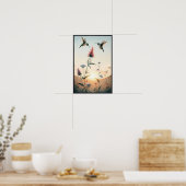 Hummingvögel und Wildblumen mit optionalem Rahmen Poster (Küche)