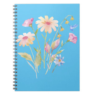 Hummingvogel und Wildblumen Notizblock
