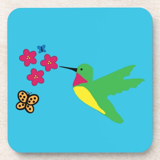Hummingvogel-Untersetzer (harter Kunststoff) Getränkeuntersetzer (Vorderseite)