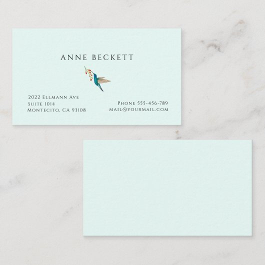 Hummingvogel Visitenkarte (Vorne/Hinten)
