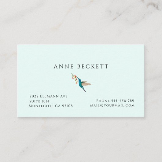 Hummingvogel Visitenkarte (Vorderseite)