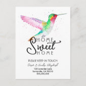 Hummingvogel | Wir haben den Adressenwechsel in An Ankündigungspostkarte (Vorderseite)