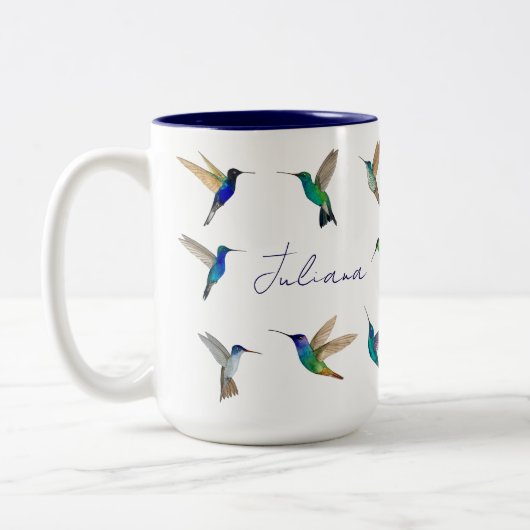 Hummingvögel Zweifarbige Tasse (Links)