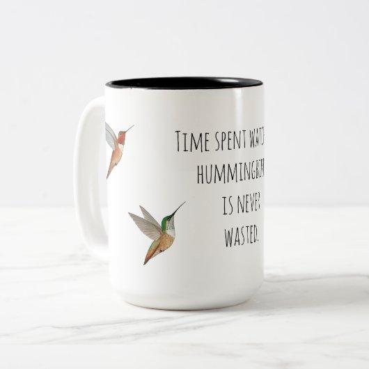 Hummingvogel Zweifarbige Tasse (Vorderseite Links)