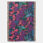 Hummingvogelgarten lila und blau decke (Vorderseite Vertikal)