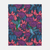 Hummingvogelgarten lila und blau fleecedecke (Vorderseite)