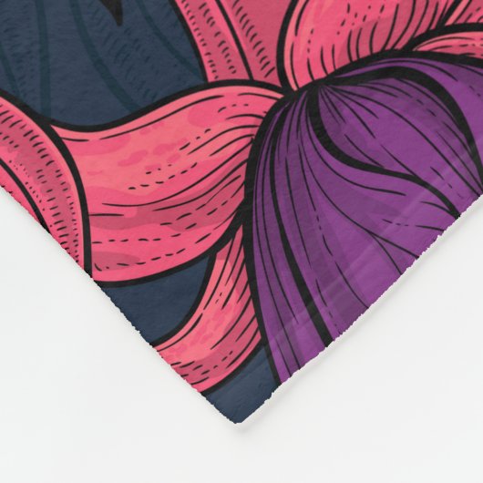 Hummingvogelgarten lila und blau fleecedecke (Ecke)