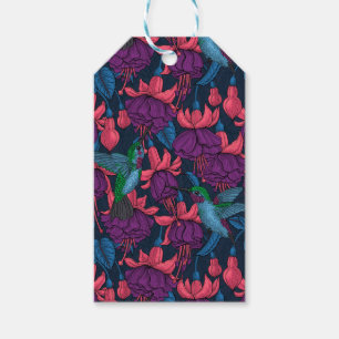 Hummingvogelgarten lila und blau geschenkanhänger