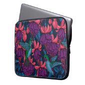 Hummingvogelgarten lila und blau laptopschutzhülle (Vorderseite Links)