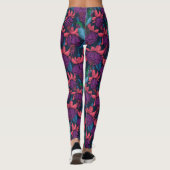 Hummingvogelgarten lila und blau leggings (Rückseite)