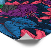 Hummingvogelgarten lila und blau poster (Ecke)