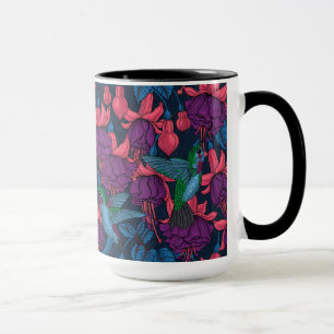 Hummingvogelgarten lila und blau tasse