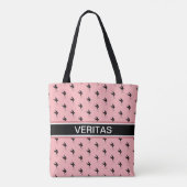 Hummingvogelmuster auf schwarz und korallenrosa tasche (Rückseite)