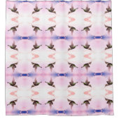 Hummingvogelmuster Duschvorhang (Vorderseite)