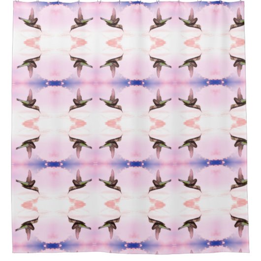 Hummingvogelmuster Duschvorhang (Vorderseite)