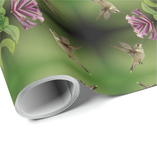 Hummingvogelmuster Geschenkpapier (Rolleneckpunkt)