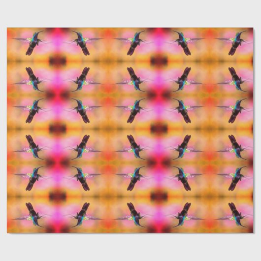 Hummingvogelmuster Geschenkpapier (Flach)