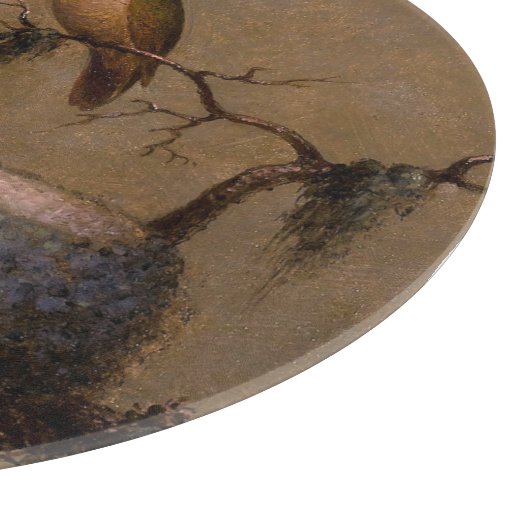 Hummingvogelnest viktorianische Headalgemälde Schneidebrett (Ecke)