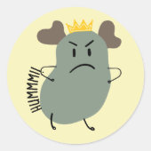 Hummm zorniger kleiner grüner Prinz Runder Aufkleber (Vorderseite)