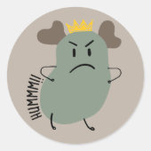 Hummm zorniger kleiner grüner Prinz Runder Aufkleber (Vorderseite)