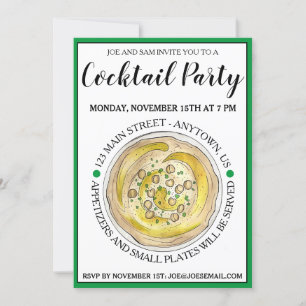 Hummus Chickpeas Mediterranean Food Cocktail Party Einladung