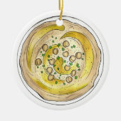 Hummus Houmous Mediterranean Middle Eastern Food Keramik Ornament (Vorne)