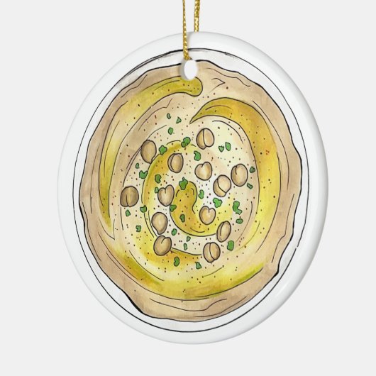 Hummus Houmous Mediterranean Middle Eastern Food Keramik Ornament (Links)