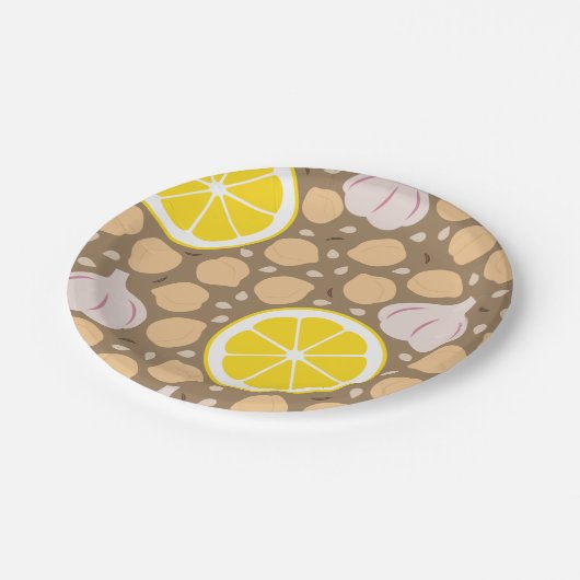 Hummus-Papierplatte Pappteller (Schrägansicht)