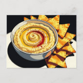 Hummus Rezept Karte für den hausgemachten Knoblauc (Vorderseite)