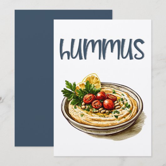 Hummus | Vegan Cream, Savory Adventure Einladung (Vorne/Hinten)
