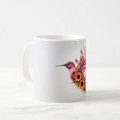 Hummvogel, der mit Blume fliegt Kaffeetasse (Vorderseite Links)