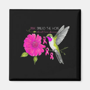 Hummvogel Pink verbreitet die Hoffnung auf Brustkr Magnet