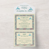 Hummvögel und Hibiskus All In One Einladung (Innen)