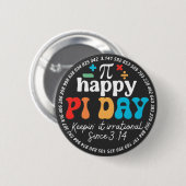 Humor Be Irrational Celebrate Pi Symbol Math  Button (Vorne & Hinten)