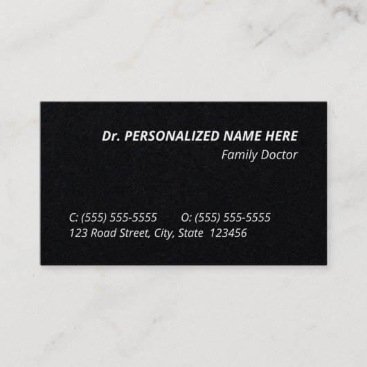 Humor, Berufliche Visitenkarte für das Gesundheits (Vorderseite)