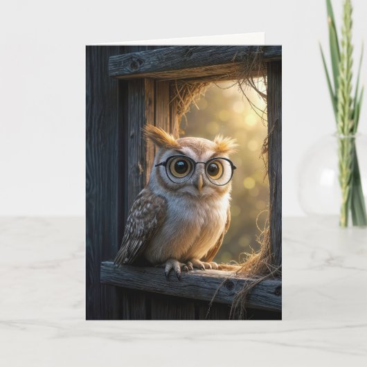 Humor Birthday Owl Karte (Vorderseite)