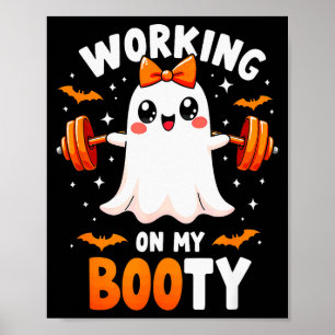 Humor Boo Arbeite an meinem Po Fitnessstudio Fitne Poster