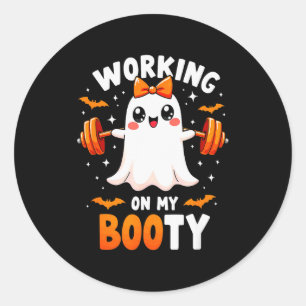 Humor Boo Arbeite An Meinem Po Fitnessstudio Fitne Runder Aufkleber