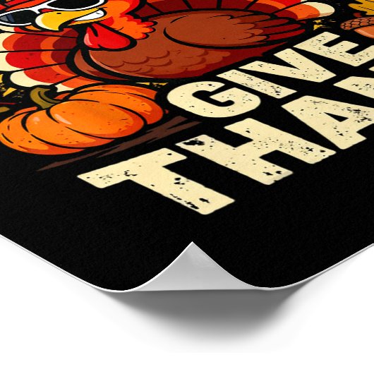 Humor Bruh Give Thanks Funny Thanksgiving Turkey B Poster (Ecke)