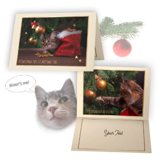 Humor Christmas Cat Card Feiertagskarte